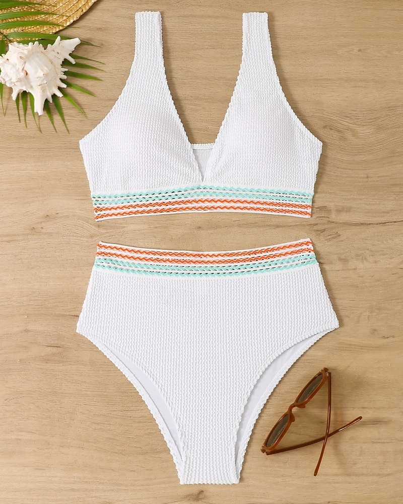 Women's Regular Surfing Tankinis & Bikinis Bathing Top 2 Pieces Geometric Open Back UV Protection Elastic Sleeveless Swimwear Surfing Diving Swimming Summer 2026 - $18.99 –P3