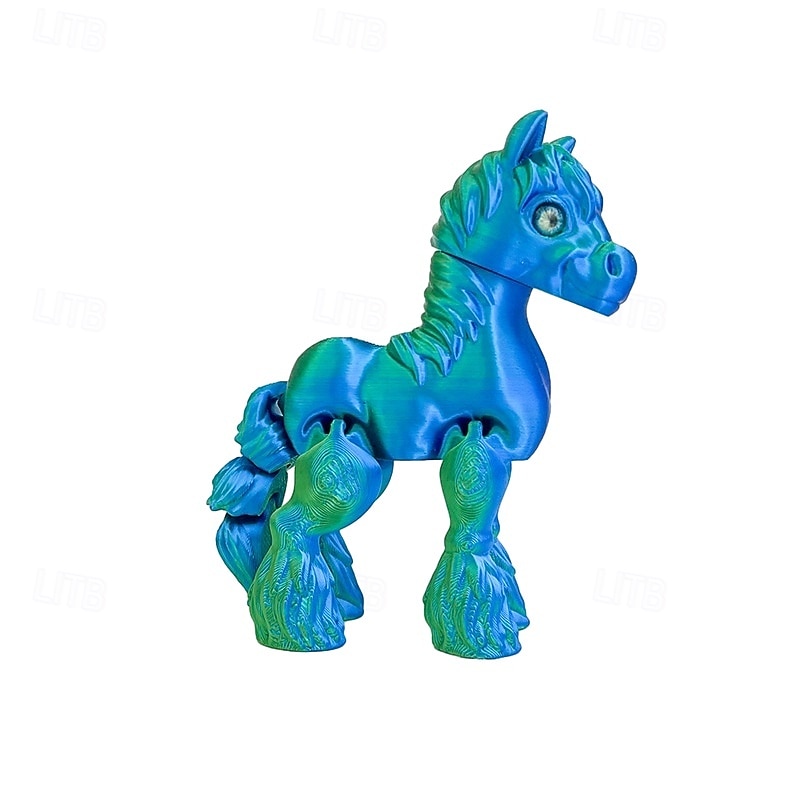 3D-printet hestestatue med bevegelige ledd, realistisk hestefigur med uttrykksfulle øyne &fluffy manke, utendørs kinesisk nyttårsdekorasjon, gave til hest som blir født i år, skrivebord &hyllepynt 2026 - $9.99 –P11
