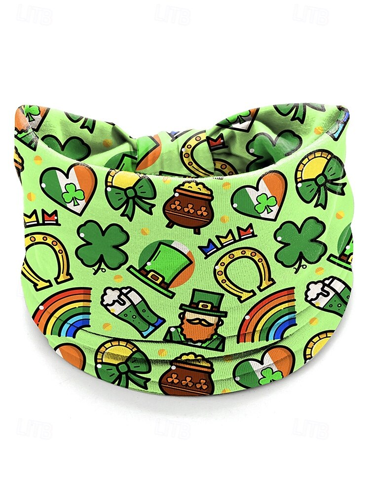 Damhårband med polyestertryck, flermönster med shamrockmönster för St. Patricks dag, stretchig och andningsbar festivalstil för högtidsfiranden, parader och vardagskläder 2026 - QAR 30.48 –P18