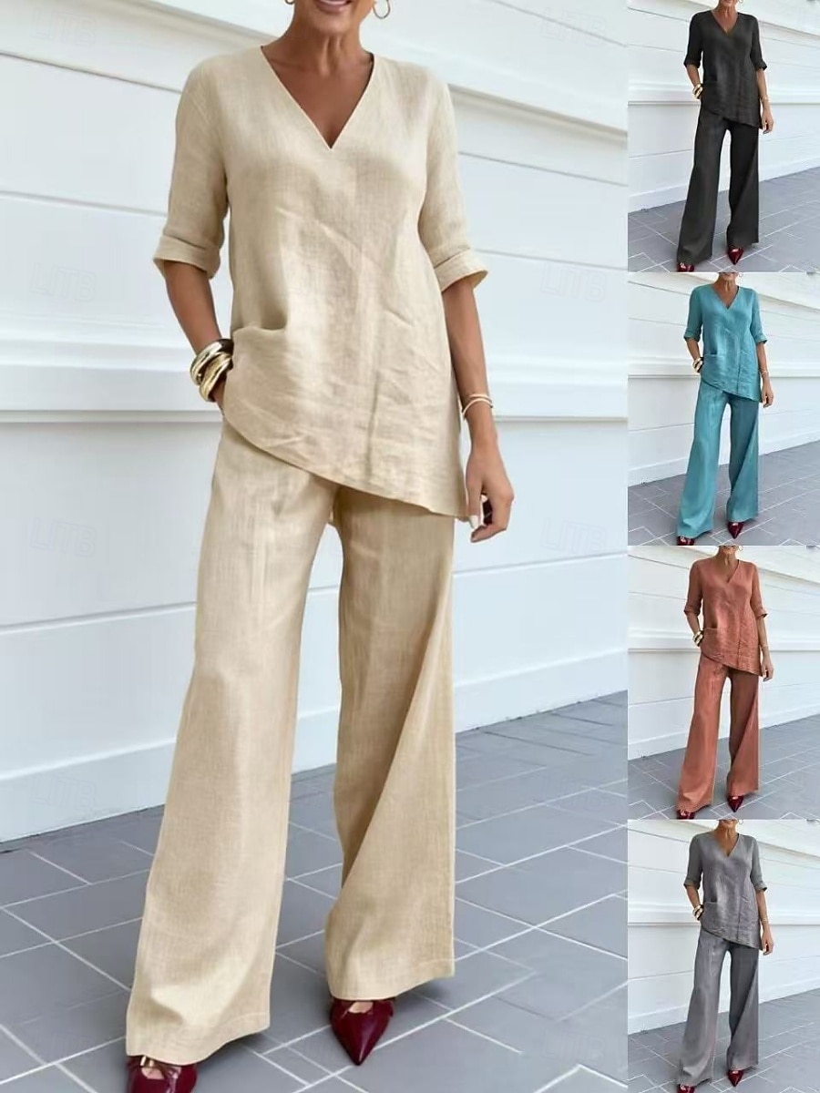 Damen Zweiteilige Sets Hosen-Sets Bolero Langarm V Ausschnitt Einfarbig Kordelzug Mode Streetwear Stilvoll Lässig Täglich Outdoor Blau Schwarz Leicht Braun Frühling Normale Passform 2026 - $27.99 –P6