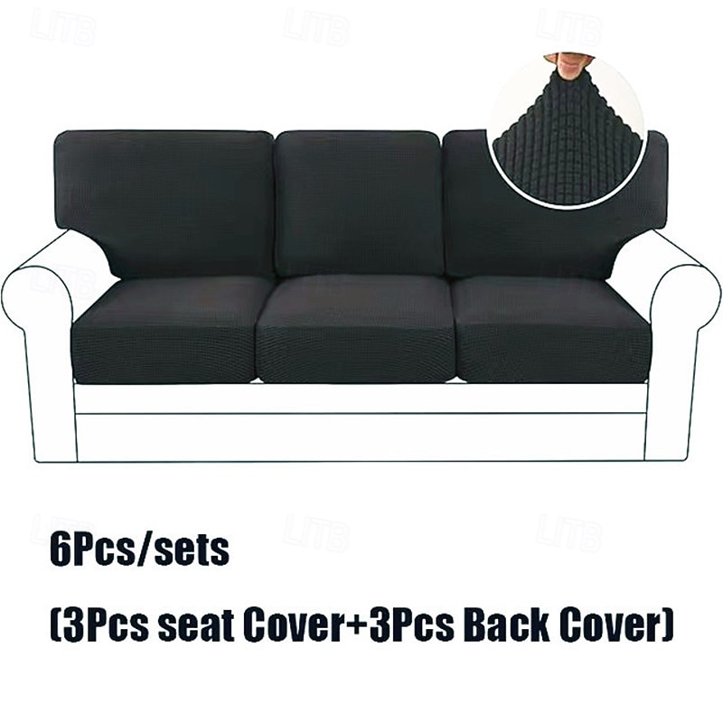 Juego de fundas de cojín de sofá elásticas de lujo minimalistas, funda completa, funda de sofá elástica antideslizante para sofá de 2/3 plazas 2026 - $41.99 –P14