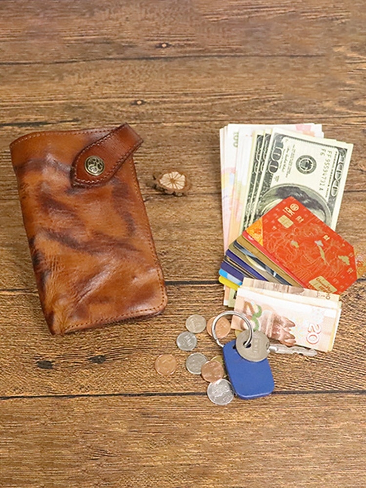 Portafoglio lungo da uomo in vera pelle, porta carte bifold vintage di grande capacità, stile retrò multicolore, design sottile e portatile per uso quotidiano, viaggi, lavoro e casual del 2026 a $26.99 –P8