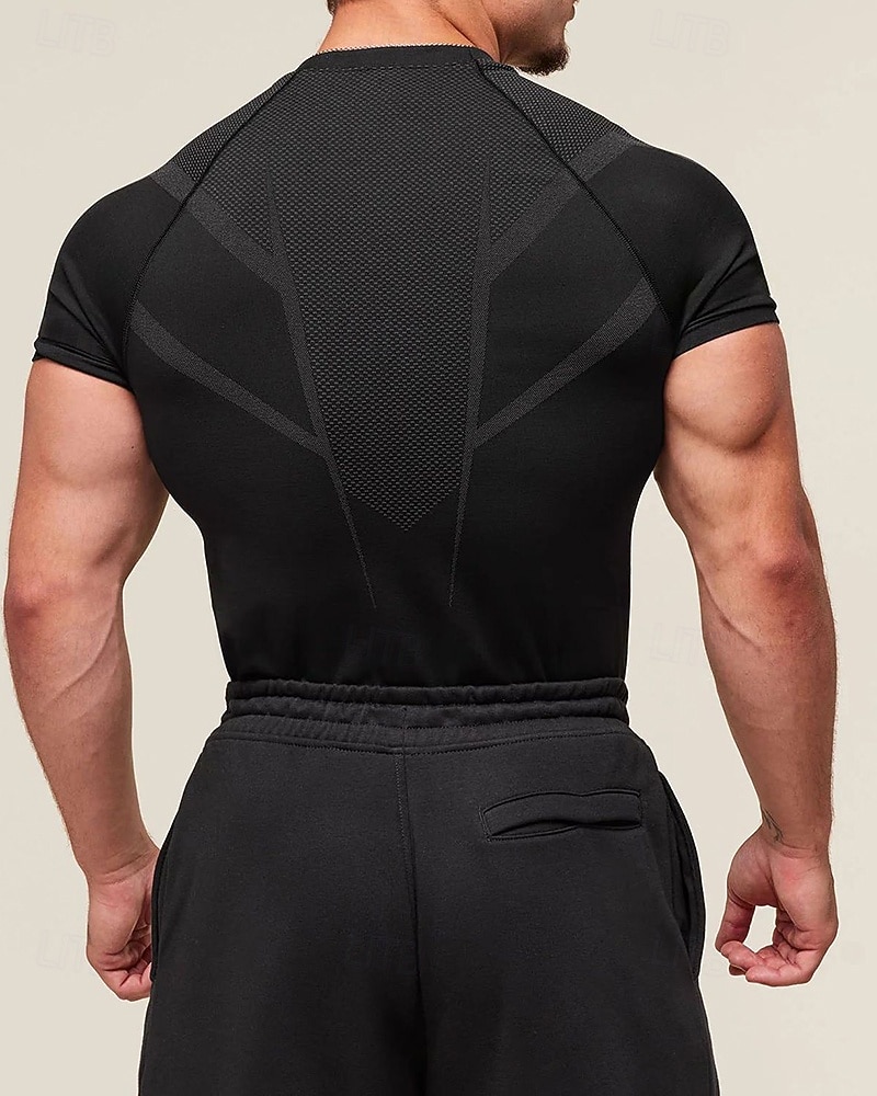 Per uomo Blocco di colori T-shirt da corsa Maglia a compressione Maglia da corsa Estate Primavera Autunno Manica Corta Asciugatura Rapida Compressione Traspirante Allenamento in Palestra Allenamento del 2026 a $25.99 –P4