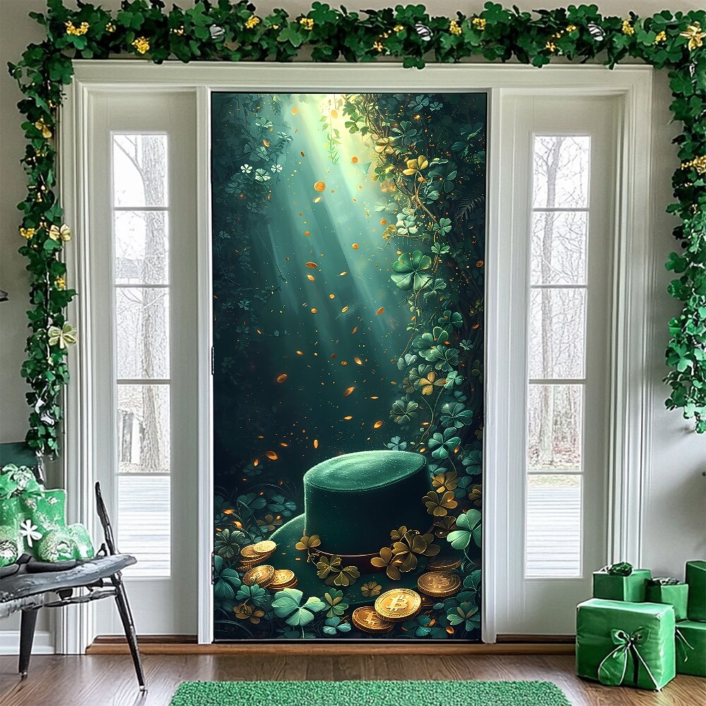 St. Patrick's Day Posters Door Cover Outdoor Banners Green Hat Cute 3D Fantasy Party Dorm Teens Room College Dorm Guys Man Cave Frat Bedroom Shooting Backgrounds Home Decor 2026 - $17.99 –P7
