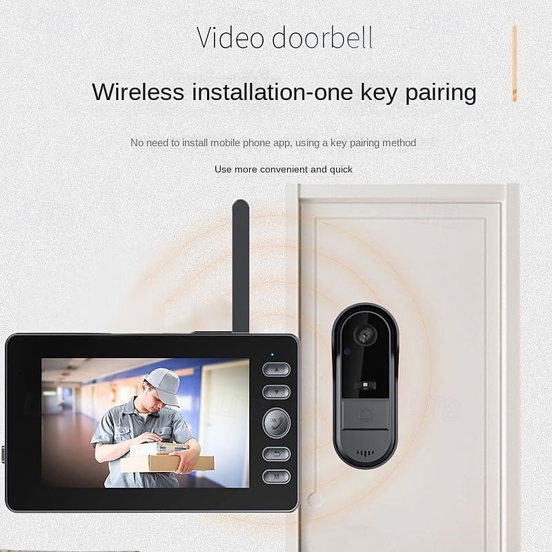 Video Doorbell 4.3-inch Hd Indoor Display, 170 Wide-angle View, Two-way Audio, Automatic Image Recording 2026 - $89.99 –P4