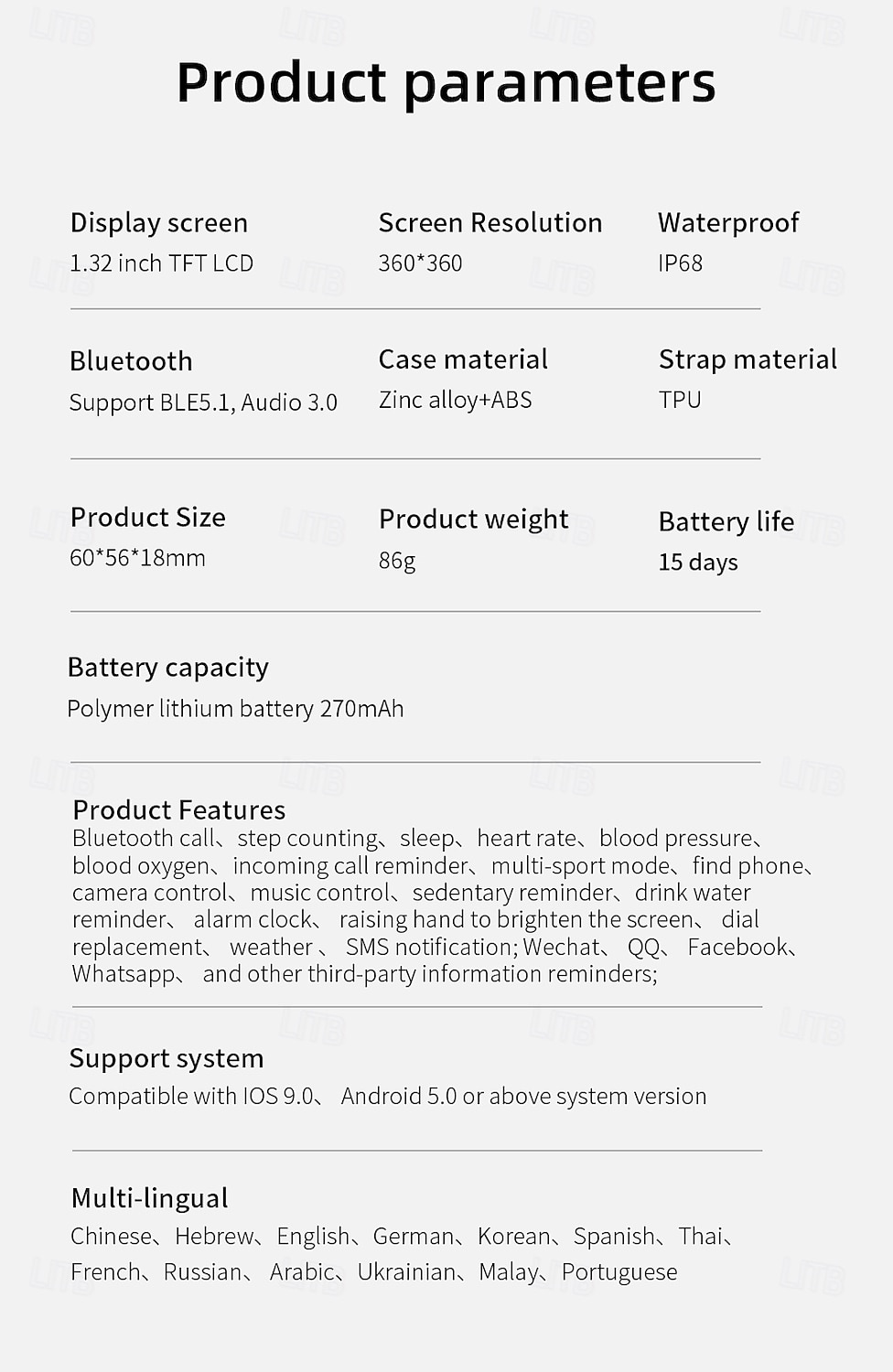Relógio inteligente Lokmat Attack Pro de 1,32 polegadas com Bluetooth, chamadas, pedômetro, lembrete de chamadas e rastreador de atividades, compatível com Android e iOS, unissex, longa duração da bateria, chamadas em modo mãos-livres, à prova d'água IP68 de 2026 por $57.99 –P19