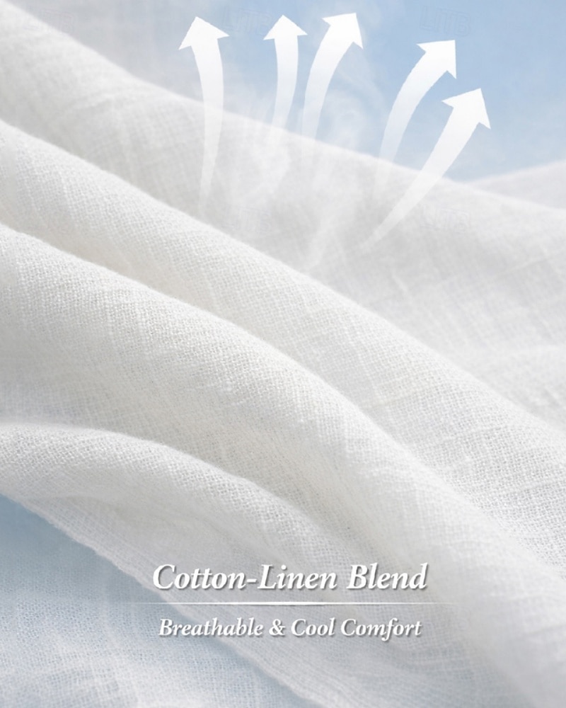 Mujer Pantalones de lino y algodón Perneras anchas Pantalones Pantalones anchos Vacaciones Moda Básico Longitud total Cintura Media Plano Bolsillo Cintura elástica Comodidad Secado rápido Suave Rígido 2026 - ₪77 –P2