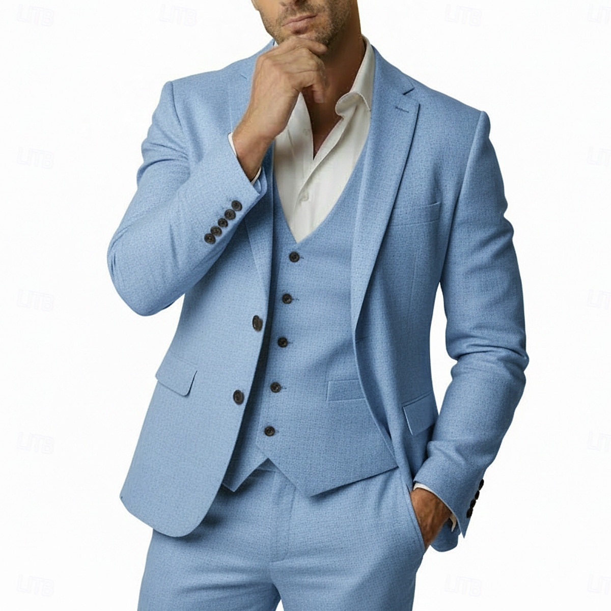 Uomo Completi in Lino Matrimonio in Spiaggia Matrimonio primaverile Nero Bianco Primavera & Estate Tuta Bavero classico Moda Affari Tinta unita Vestibilità aderente 3 pezzi Monopetto Due Bottoni del 2026 a $129.99 –P4