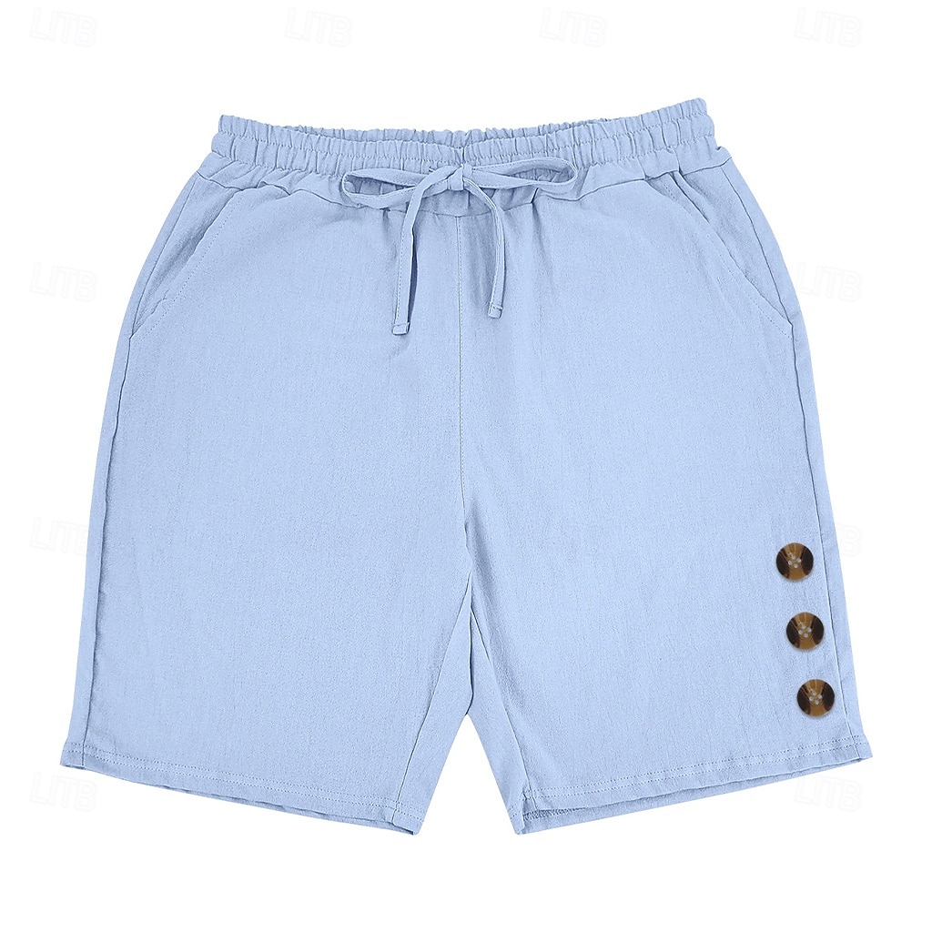 Bărbați Pantaloni Scurți Pantaloni scurți din in Pantaloni scurți de vară Pantaloni scurți de plajă Cordon Talie elastică Simplu Confort Respirabil Lungimea genunchiului Zilnic În aer liber Concediu 2026 - $21.99 –P7