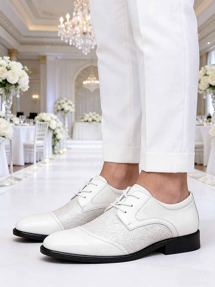 Witte herenschoenen – klassiek formeel ontwerp voor bruiloften en speciale gelegenheden. 2026 - $54.99 –P3