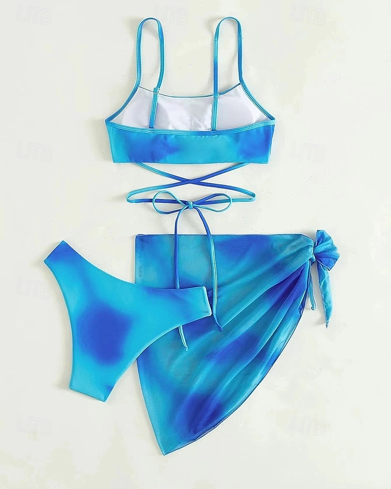 Dames Bikini-sets Badpak Badpakken Tie Dye UV-Bescherming Elastisch Mouwloos Zwemkleding Zwempak Surfen Duiken Zwemmen Zomer 2026 - $16.49 –P19