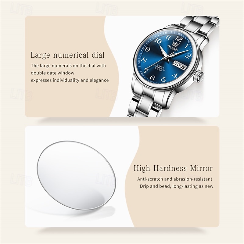 Mother's Day Gift OLEVS Women's Business Watch With Luminous Calendar, Week Display, Fully Automatic Mechanical Movement, Casual And Fashionable Digital Watch, Waterproof, Sporty Women's Wristwatch 2026 - $94.99 –P5