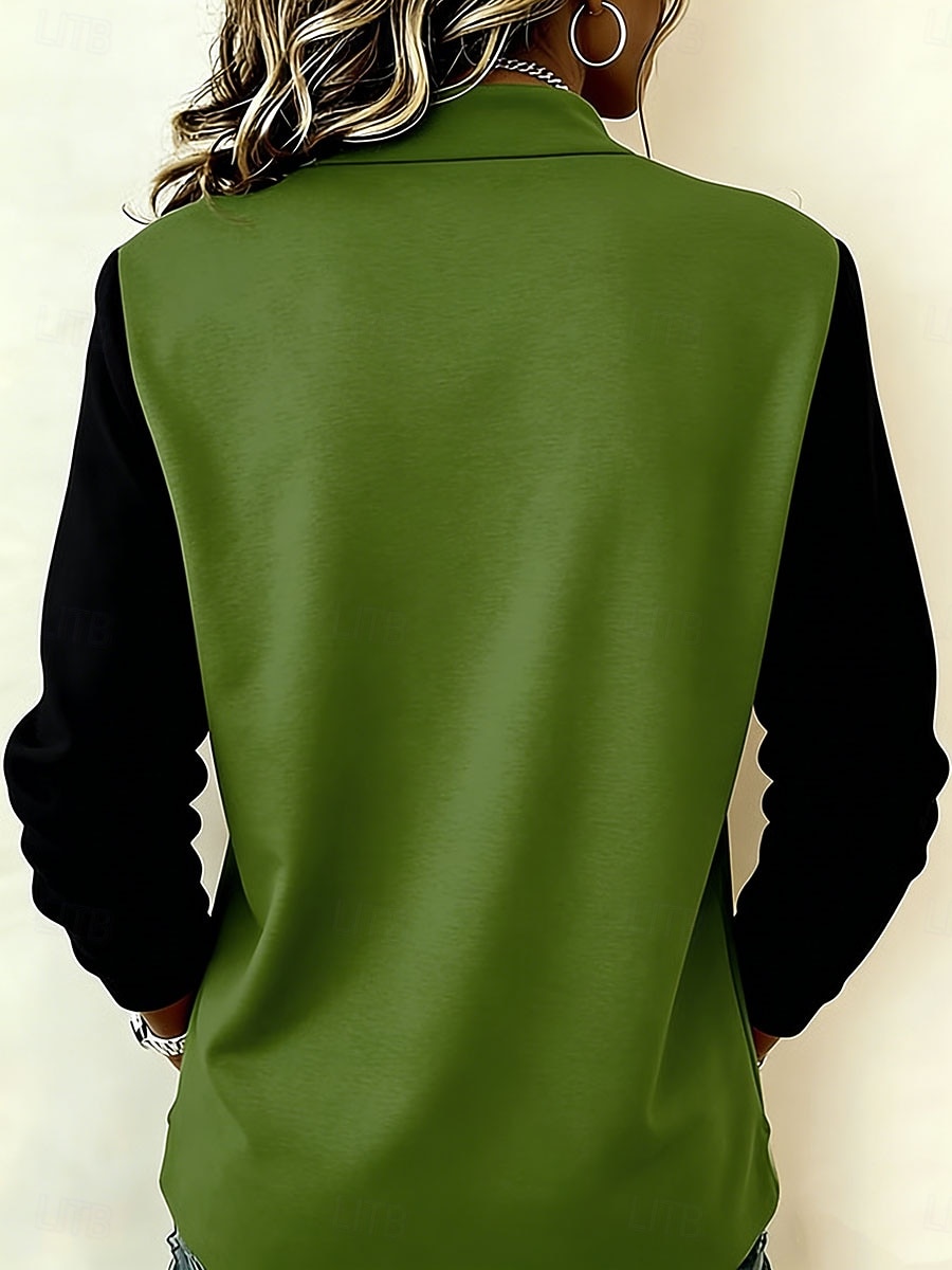 Moletom Feminino de São Patrício Pullover com Zíper Moletom Gráfico Shamrock Moda Casual Manga Longa Decote Redondo Zíper Metade Tops Regulares Roupas de Rua Diárias Estampado Verde Outono Inverno de 2026 por $27.99 –P2