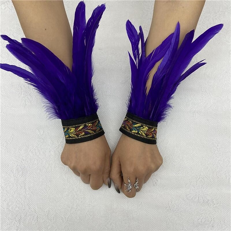 Carnival 2026 תחפושות סאמבה של קרנבל ריו אביזרי נשים צמידי פרווה שחורים עם רצועת רקמה וינטאג' תחפושת להופעות פסטיבל בברזיל 2026 - $9.99 –P18