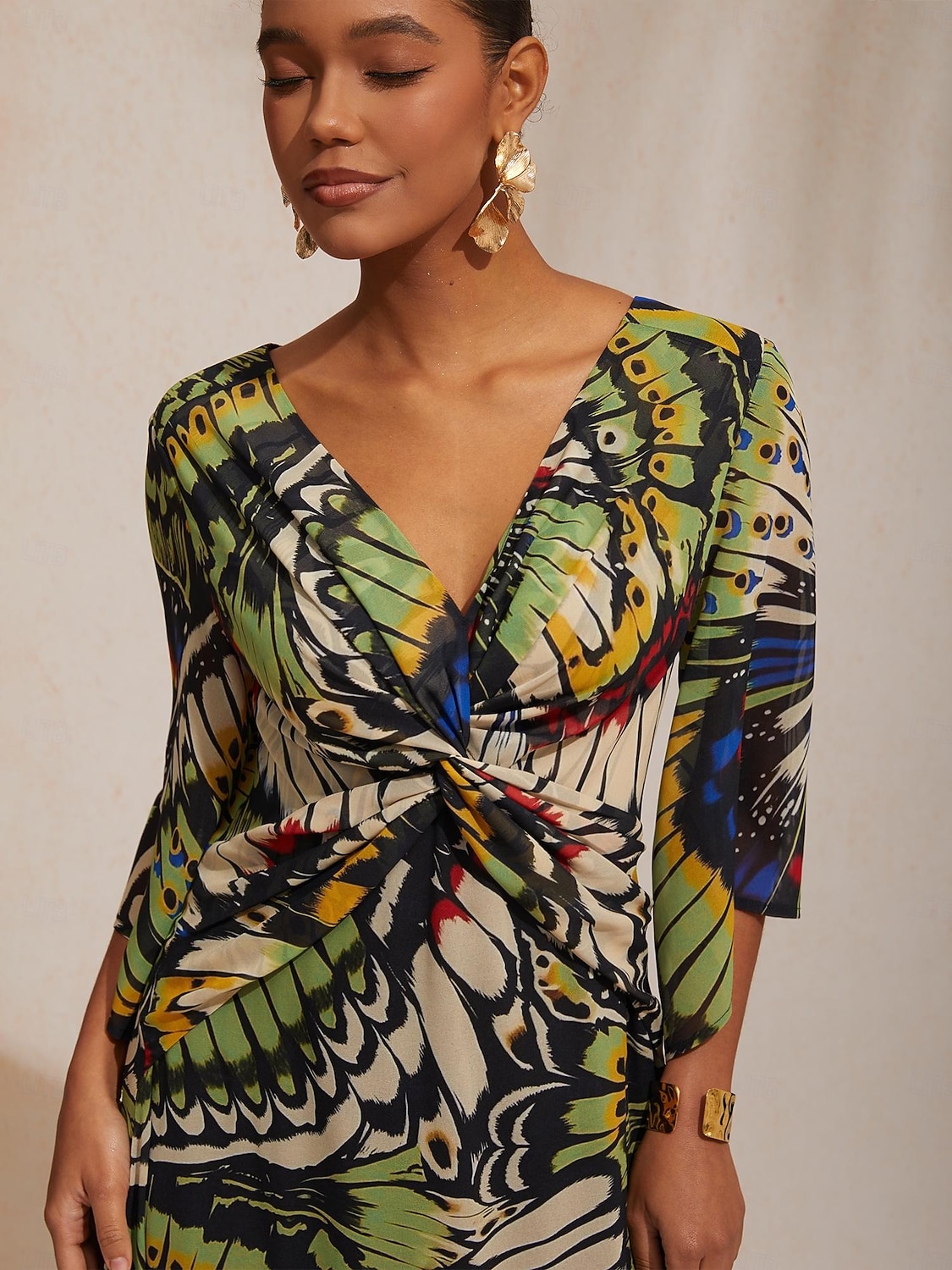 Длинное шифоновое платье с бабочками в джунглях 2026 - MXN $2103.95 –P2