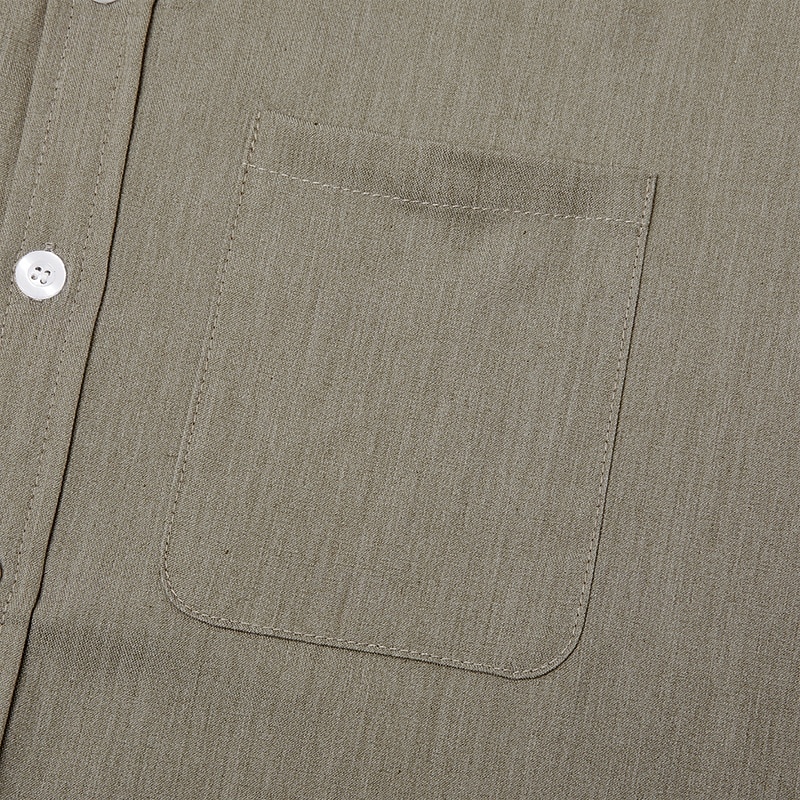 בגדי ריקוד גברים חולצה חולצה קז'ואל חולצה עם כפתורים כחול ג'ינס שחור לבן ורוד מסמיק אודם שרוול ארוך אחיד דש קזו'אל יומי כיס קדמי ביגוד כותנה אלגנטית אופנתי יום יומי 2026 - AU $35.99 –P15