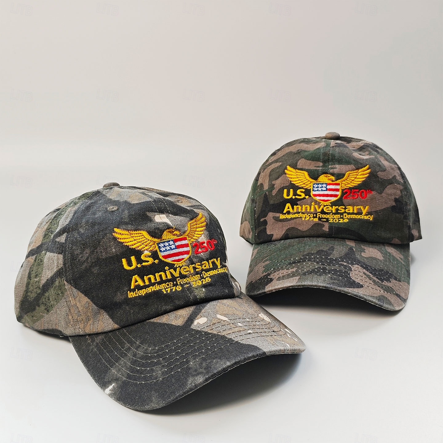 Baseballmütze Tarnung Amerikanische Flagge Retro Vintage Erbe Patriotisch 1776–2026 für Unisex Erwachsene 3D-Druck  für Unabhängigkeitstag / 4. Juli 4. Juli Outdoor Alltagstauglich 2026 - $20.99 –P3