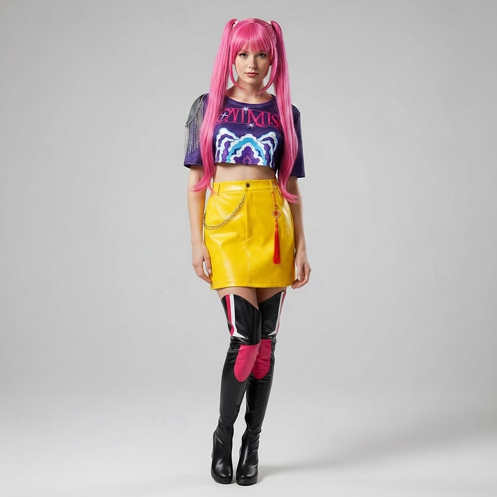 K-pop-inspiroima Korealainen idoli inspiroima Poptähti Asu Naamiaisasut Virtuaalinen idoli for Naisten Aikuiset Halloween Karnevaali Suoritus Comic Con Anime-näyttely 2026 - $42.99 –P12