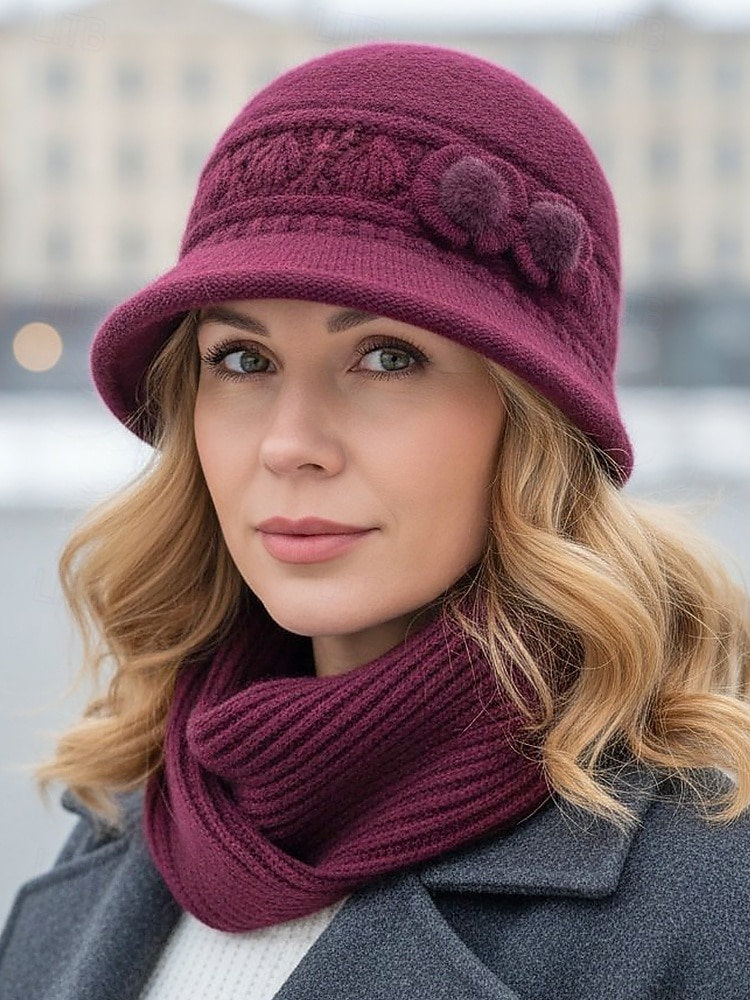 Dámská pletená sada čepice a šály – více barevných variant, útulná a stylová na zimu, běžné nošení i outdoor 2026 - $24.99 –P1