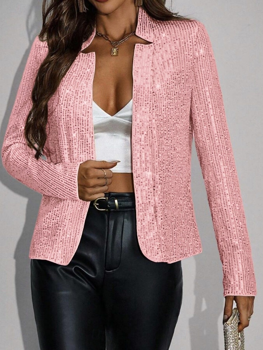 Γυναικεία Μπλέιζερ Casual Jacket Άνετο Κουρελού Πούλιες Μοντέρνα Καθημερινό Συμπαγές Χρώμα Causal Πάρτι Καθημερινά Ρούχα Εξόδου Κοντό Όρθιος Γιακάς Κανονικό Μακρυμάνικο Εξωτερικά ενδύματα 2026 - $29.99 –P11