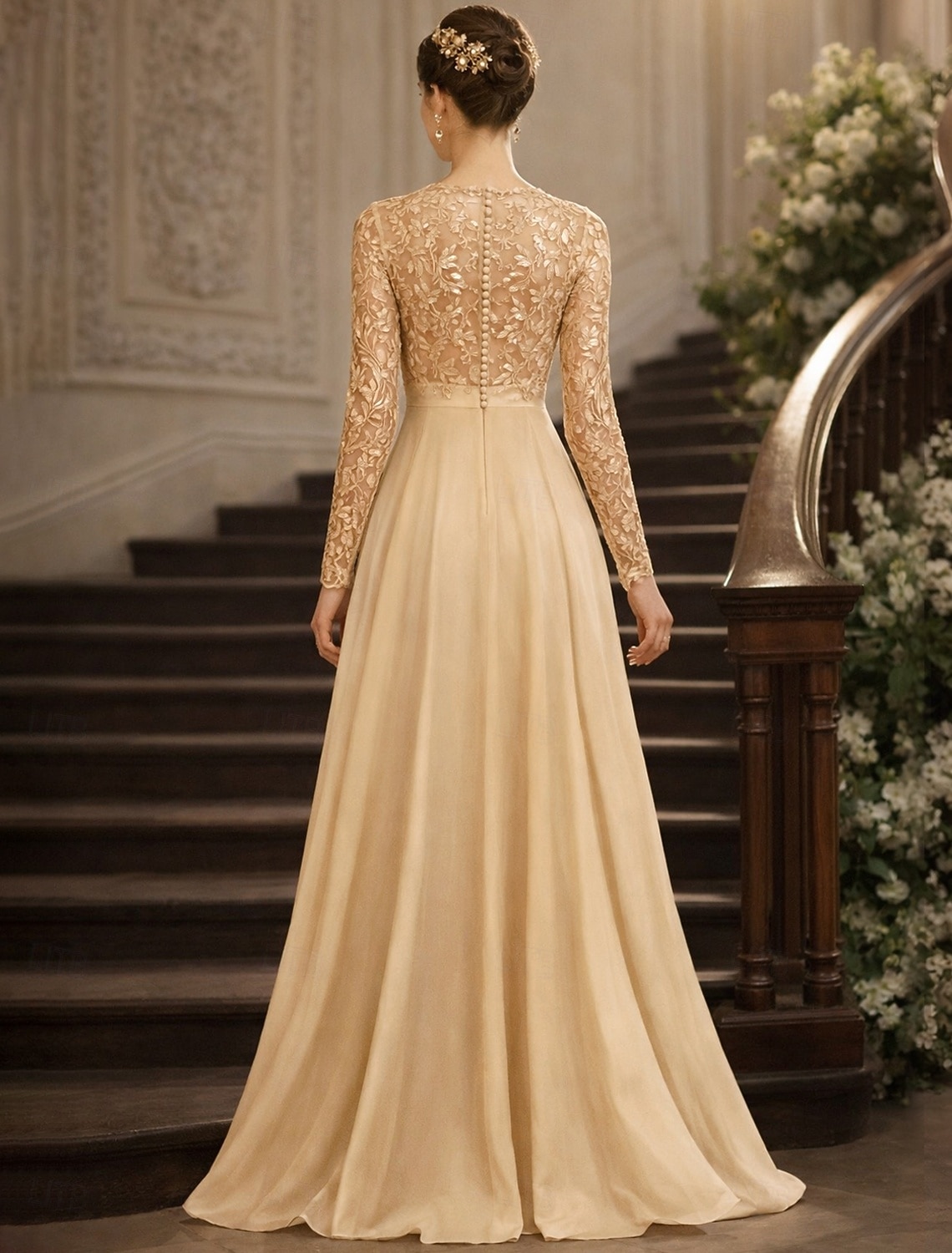 A-Line Floor Length Wedding Guest Dress Formal Dresses Evening Gown Mother  of the Bride Dress