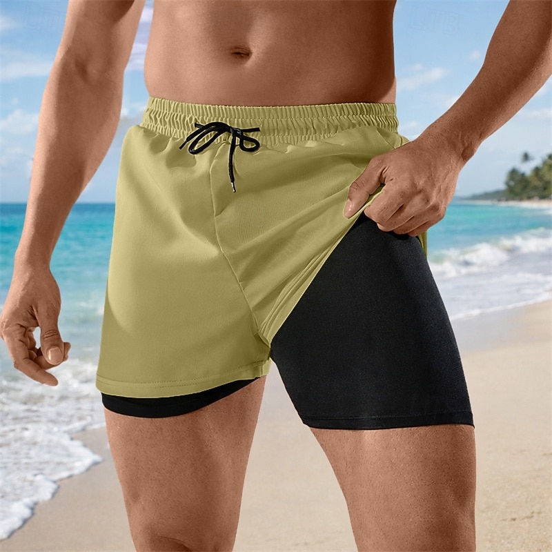 Per uomo Costumi da bagno Pantaloncini da mare Pantaloncini da bagno boxer Shorts Coulisse Elastico in vita Tinta unica Asciugatura Rapida Traspirante Sopra il ginocchio Casuale Spiaggia Nuoto del 2026 a $13.49 –P6