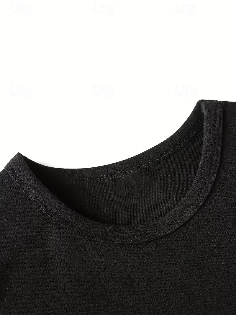 100 % bomull Barn Jente Svart Tekst T skjorte T-skjorte Crew-hals Kortermet Feriereise Sport & Utendørs Hverdag Mote Gatemote Fritid Printer Sommer 2026 - $14.99 –P6