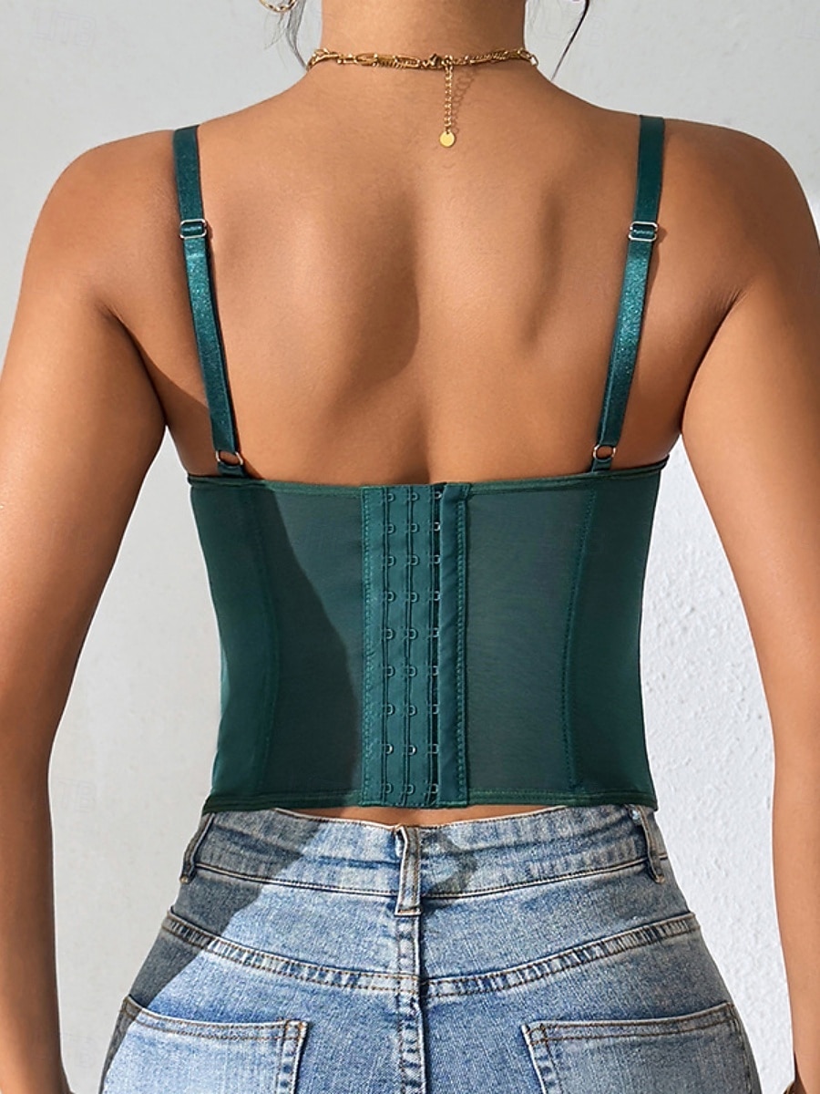 Per donna Intimo Modellante Sexy Dolce Colore Puro Pizzo Vacanza Streetwear Data Senza Maniche Spalline Blu Nero Bianco Viola Marrone Estate Primavera Vestibilità aderente del 2026 a $25.99 –P17