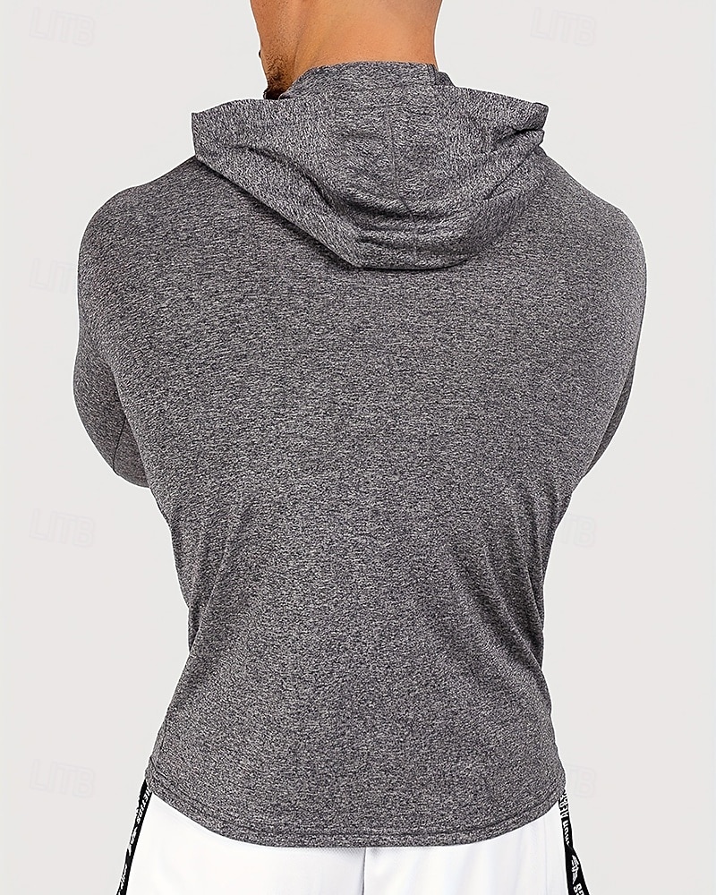 Voor heren Brief Hardloopshirt Compressieshirt Lente Herfst Lange mouw Sneldrogend Compressie Vochtregelerend Sportschooltraining Actieve training Oefening Zwart Grijs Sportkleding Sportkleding 2026 - $28.99 –P4