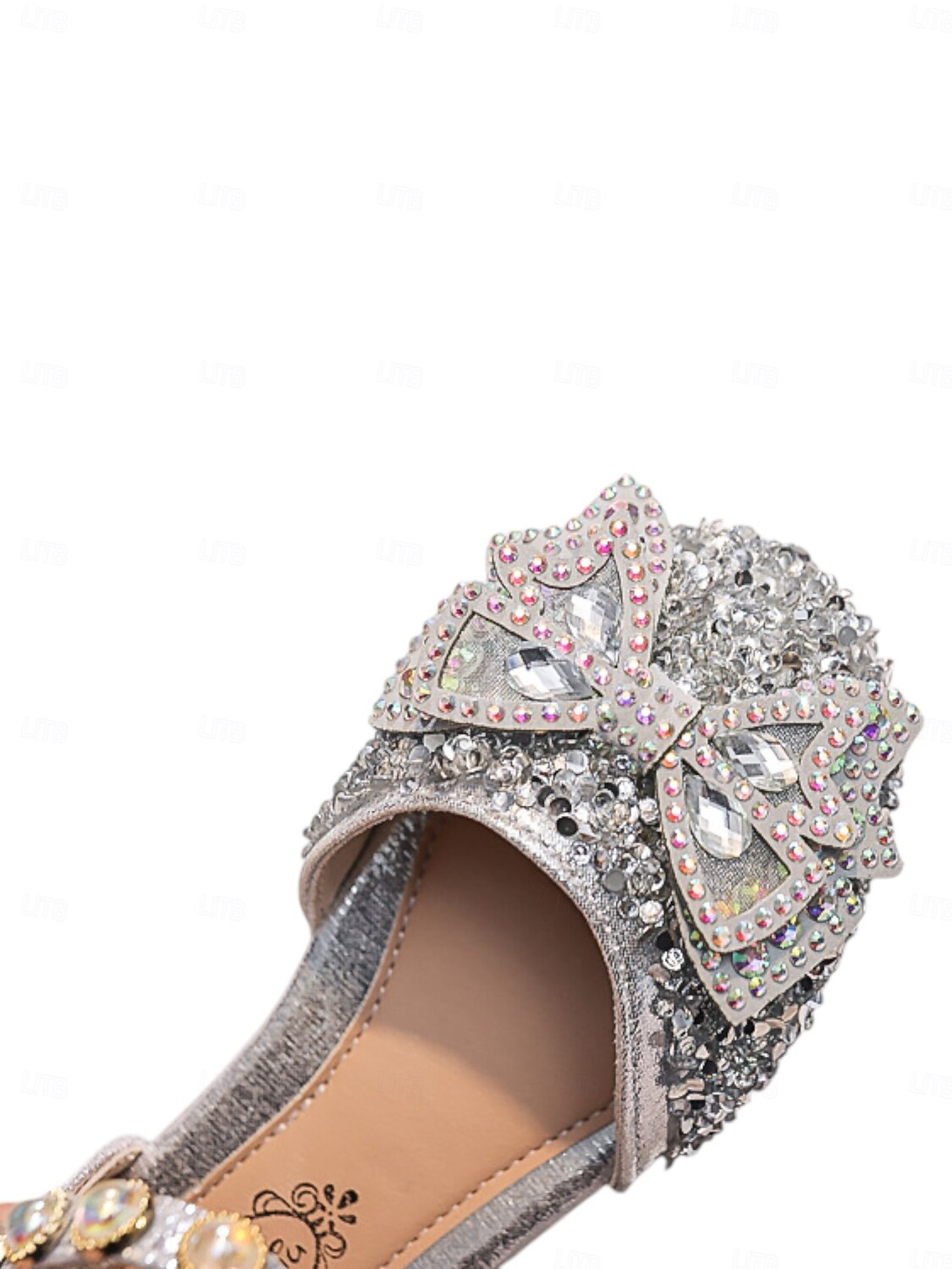 scarpe eleganti Mary Jane con strass scintillanti per bambini, dettaglio fiocco di cristalli, tomaia in tessuto glitterato e cinturino regolabile alla caviglia, elegante stile principessa per bambine, del 2026 a $24.99 –P3