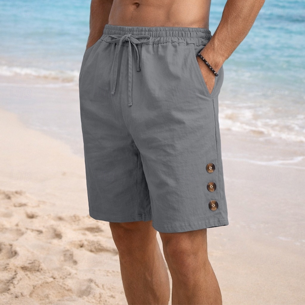 Bărbați Pantaloni Scurți Pantaloni scurți din in Pantaloni scurți de vară Pantaloni scurți de plajă Cordon Talie elastică Simplu Confort Respirabil Lungimea genunchiului Zilnic În aer liber Concediu 2026 - $21.99 –P14