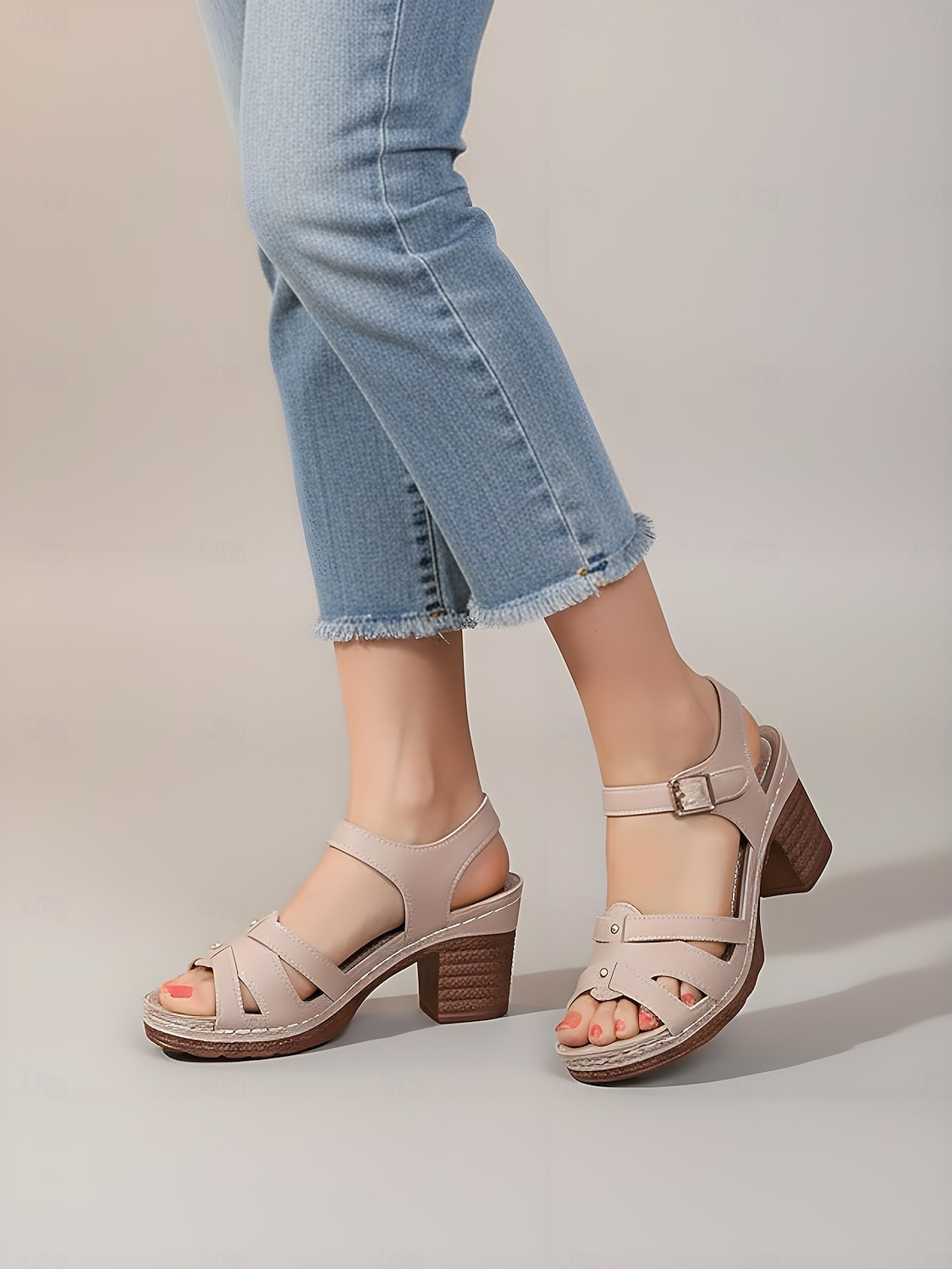 Women's Elegant Wedge Sandals with Buckles - Comfortable Vacation Footwear for Island and Cruise Vacations 2026 - $24.99 –P3