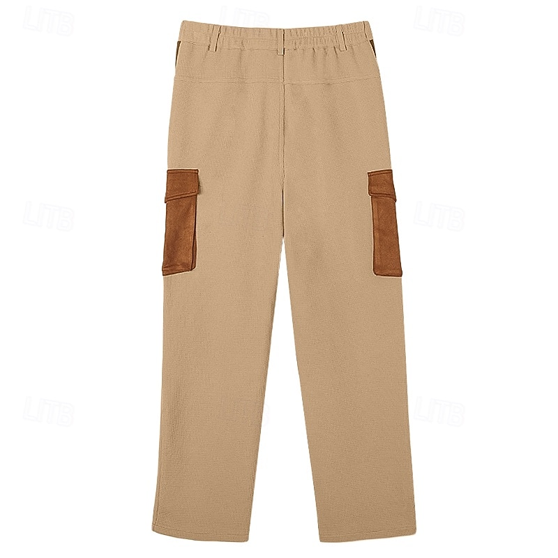 Ανδρικά Βάφλα Παντελόνια με τσέπες Παντελόνια Casual παντελόνι Τσέπη Ελαστική μέση Πολλαπλή τσέπη Σκέτο Άνεση Moale Πλήρες μήκος Causal Καθημερινά ΕΞΩΤΕΡΙΚΟΥ ΧΩΡΟΥ Διακοπές Μοντέρνα Μαύρο Πράσινο Χακί 2026 - $21.49 –P6