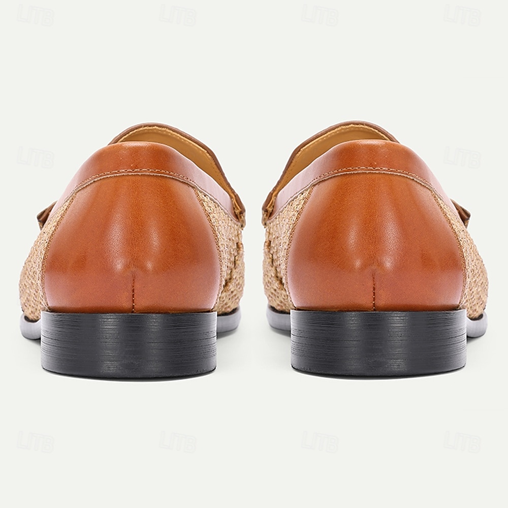 Mocasini eleganți din piele pentru bărbați - design țesut cu detalii din piele, ideali pentru ocazii casual și semi-formale 2026 - $94.99 –P9