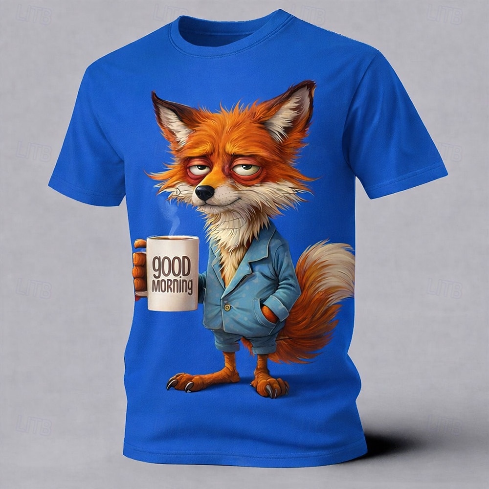 Homens Animal Raposa Engraçado Camiseta Manga Curta Camiseta Impressão 3D Gola Redonda Camisa Exagerado Designer Festa Feriado Azul Branco Amarelo Verão Primavera Roupa S M L XL XXL XXXL de 2026 por $21.99 –P3