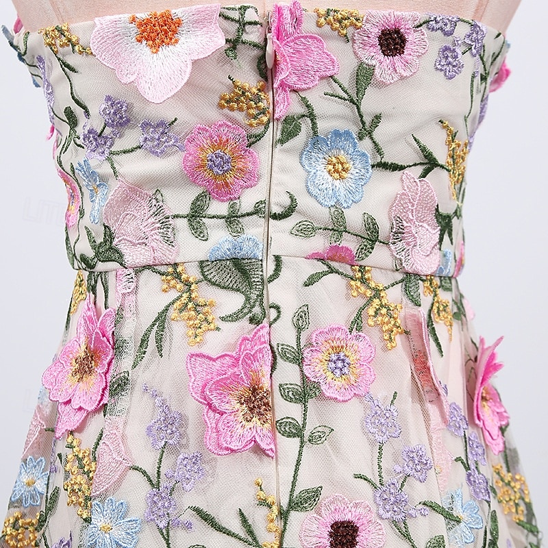 Sheath Column Ankle Length Wedding Guest Dress Wedding Guest Dresses Elegant Sleeveless Strapless Wedding with Embroidered Flower 2026 - $114.99 –P16
