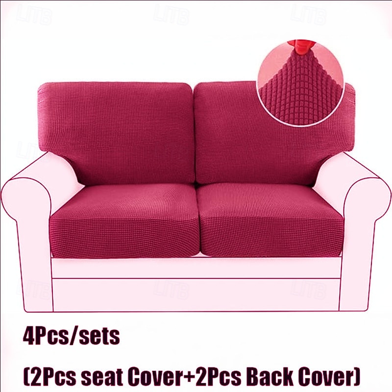 Juego de fundas de cojín de sofá elásticas de lujo minimalistas, funda completa, funda de sofá elástica antideslizante para sofá de 2/3 plazas 2026 - $41.99 –P3