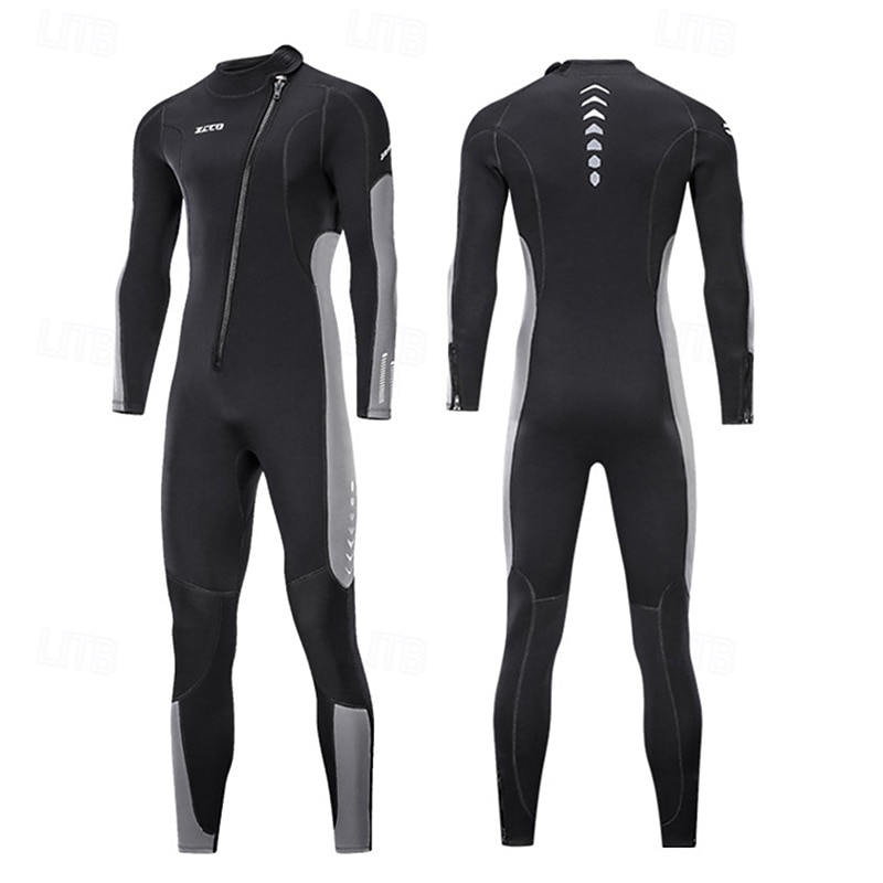 Per uomo Muta in neoprene da 3 mm Tuta termica integrale Color-blocking Termico Addensato Protezione UV Manica Lunga Costume da Bagno Costume da bagno Surf Immersione Snorkeling Primavera del 2026 a $118.99 –P5