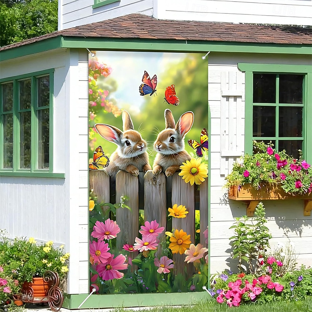 Pâques Affiches Couverture de porte Bannières extérieures Rabbit Mignon 3D Soirée Dortoir Chambre d'adolescents Résidence universitaire Chambre d'amis pour hommes dans une fraternité Arrière-plans de de 2026 ? $17.99 –P3