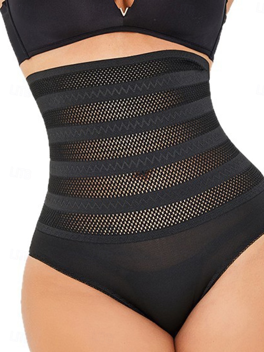 Women's Shapewear Active Sweet Pure Color Patchwork Thong Vacation Street Going out Black Beige Summer Spring Slim Fit 2026 - $12.99 –P7