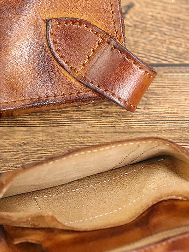 Portafoglio lungo da uomo in vera pelle, porta carte bifold vintage di grande capacità, stile retrò multicolore, design sottile e portatile per uso quotidiano, viaggi, lavoro e casual del 2026 a $26.99 –P12