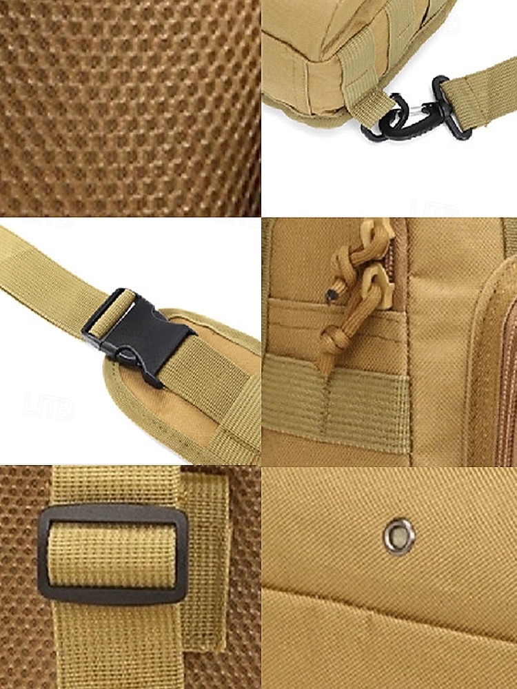 Herrkamouflage nylon axelremsväska bröstväska – flera fickor, stor kapacitet, hållbar design för utomhussporter, vandring, camping och resor 2026 - $18.99 –P9