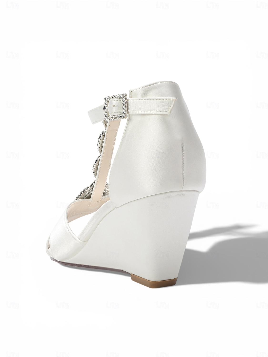 Women's Pink Satin Crystal Wedge Sandals – Elegant Dressy Style for Resort Evenings 2026 - $64.99 –P3