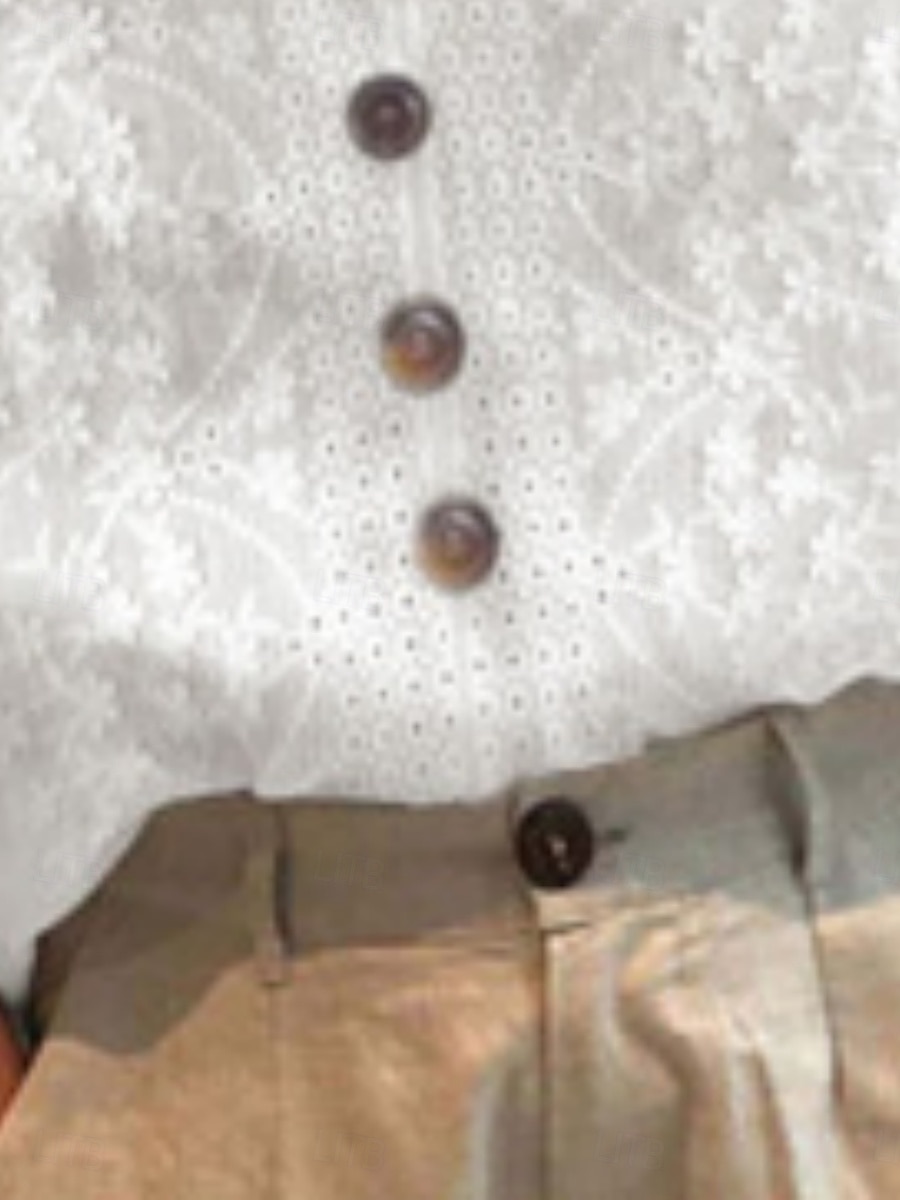 Dame Sommerskjorte Uformell skjorte Bluse Blonde Lapper Knapper Helfarge Elegant Stilfull Fritid Kortermet Aftæpning Vanlige topper Daglig utendørs Ferie Hvit Sommer Vår 2026 - $39.99 –P3