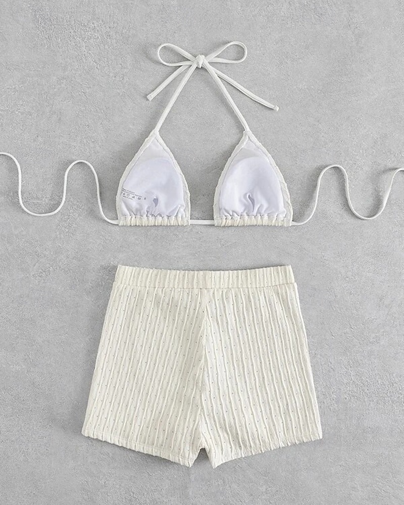 Dámské Bikinové sety 2 ks Plavky Jednobarevné Ochrana proti UV záření Elastický Bez rukávů Plavky Surfování Potápění Plavání Léto 2026 - $16.49 –P4