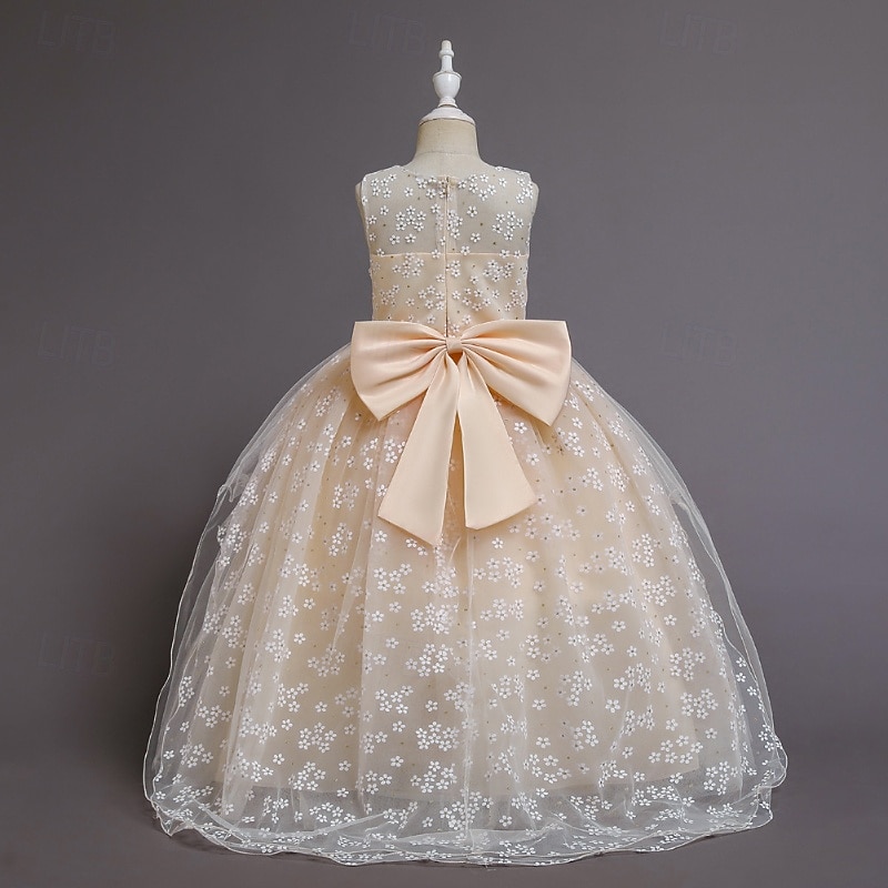 Vestido para Meninas das Flores Para Meninas Vestido formal Traje de casamento Festa Casamento Formal Moda Adorável Formal Patchwork Com Transparência Floral Princesa Sem Manga Gola Redonda Azul de 2026 por $43.99 –P15
