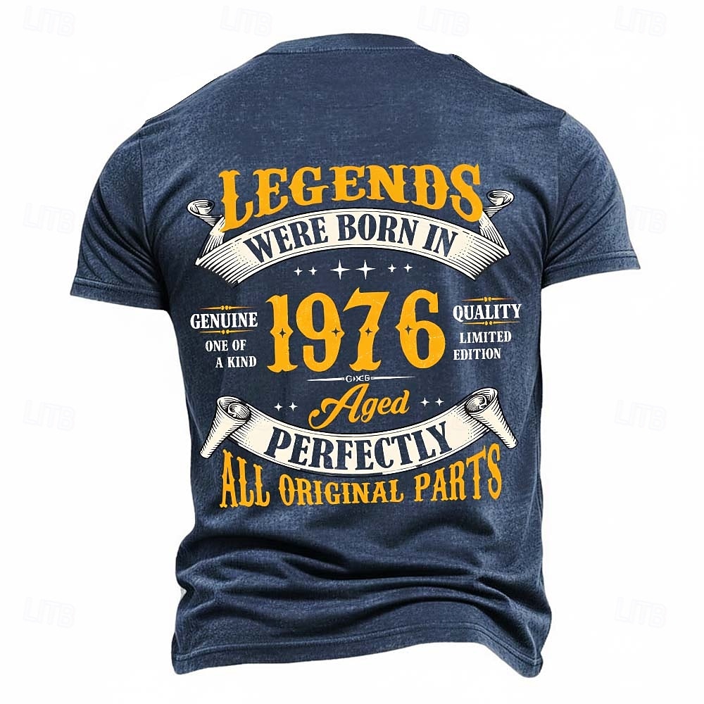 Birthday Gift Legends Were Born In 1976 Genuine One Of A Kind Quality Limited Edition Aged Perfectly All Original Parts 50th Birthday Mens Vintage T Shirt Charcoal Grey Clothing Apparel S M L XL XXL X 2026 - $21.99 –P5
