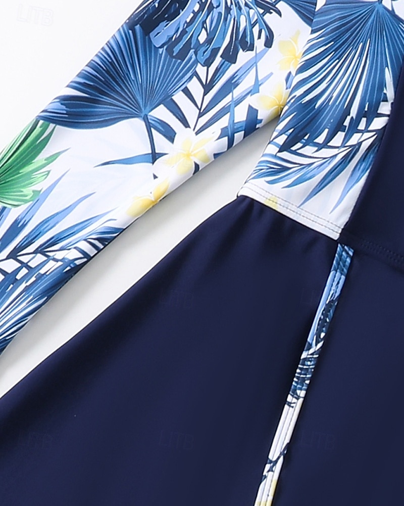 Per donna Standard Top sottomuta Tankini e bikini da surf Costumi da bagno Tropicale Con zip Protezione UV Elastico Manica Lunga Costume da Bagno Surf Immersione Nuoto Estate del 2026 a $28.99 –P17