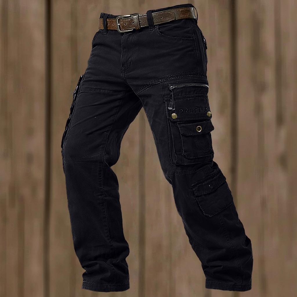 בגדי ריקוד גברים מכנסי קרגו מכנסיים מכנסי עבודה כיס מרובה כיס דש אחיד באורך מלא קזו'אל יומי בָּחוּץ חופשה קלסי מונח בצורה רפויה שחור ירוק צבא קשיח 2026 - AU $66.59 –P11