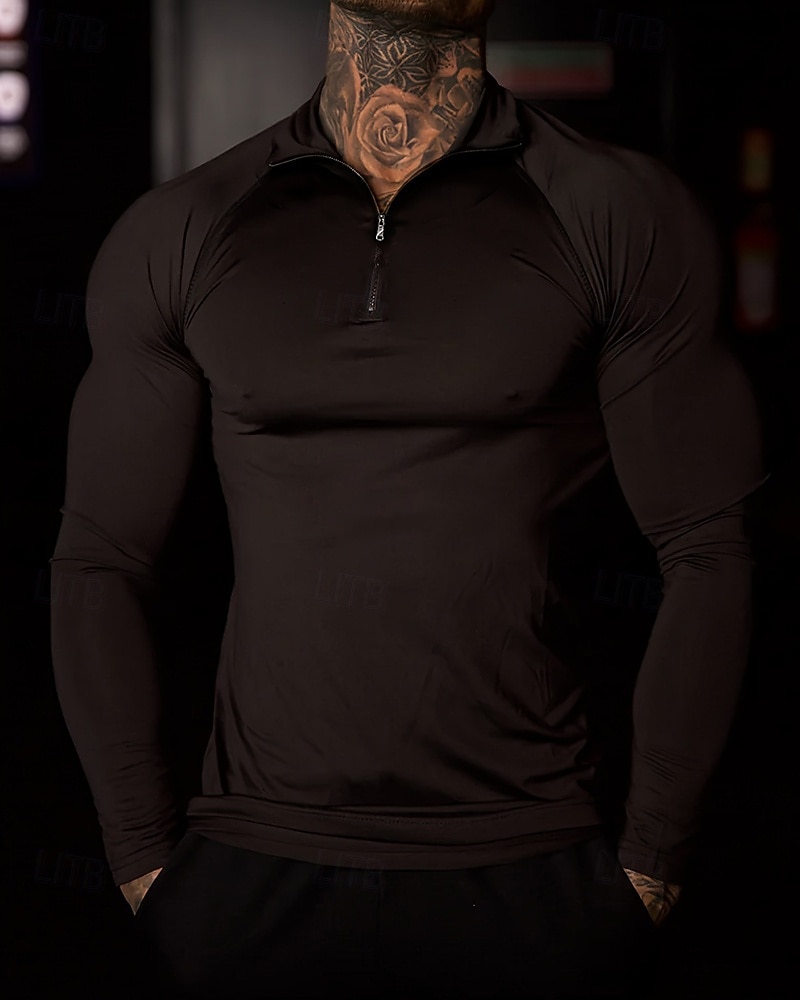 Pánské Jednobarevné Koşu Tişörtü Stahovací tričko Jaro Podzim Zapni Dlouhý rukáv Rychleschnoucí Komprese Odvod vlhkosti Cvičení v tělocvičně Aktivní trénink Cvičení Černá Bílá sportovní oblečení 2026 - $32.99 –P8